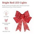thumbnail image 4 of Best Choice Products 24in Pre-Lit XL Christmas Bow, Large Outdoor LED Lighted Holiday Decor w/ 8 Light Functions, Hook, 4 of 8
