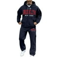 thumbnail image 2 of Mens Matching Sweat Set 2 Piece Casual Sports Long Sleeve Full Zip up Hoodie Sweatshirt Sweatpants Suit Athletic Jogging Sweatsuits, 2 of 3