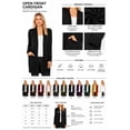 thumbnail image 5 of Women's Casual Long Sleeve Open Front Solid Cardigan with Side Pockets Charcoal S, 5 of 5