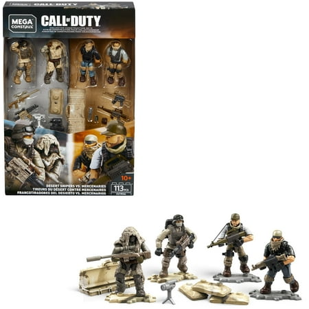 Mega Construx Call of Duty Desert Snipers vs. Mercenaries Construction Set with character figures, Building Toys for Collectors (113 Pieces)
