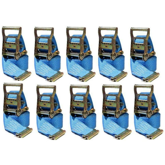 2 in x 20 ft Van Ratchet Strap Logistic E-Track w/ Spring E 10 PACK | R20EX10