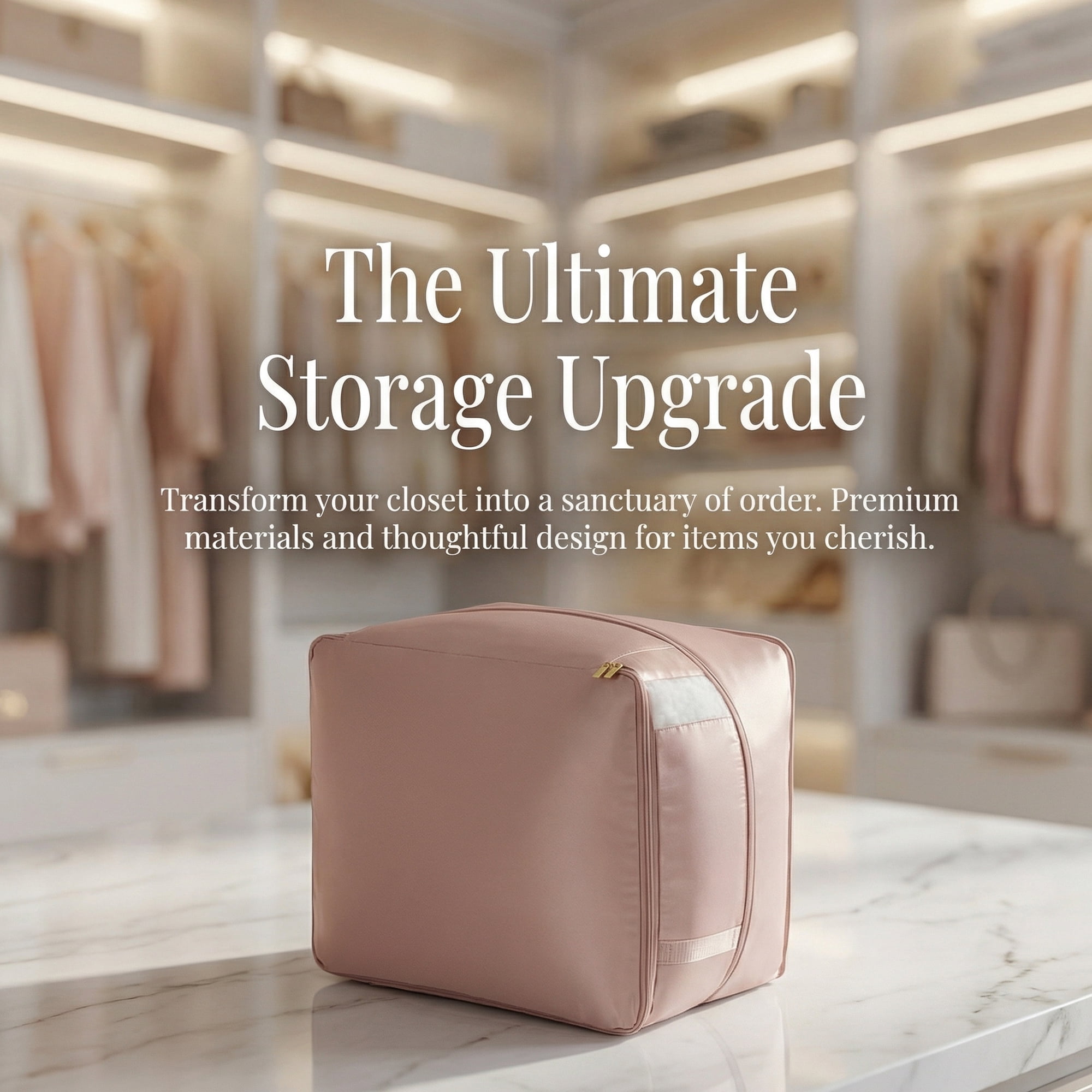 Unique Bargains Storage Bag for Organizing Closet with Handles Pink 20.5"x16.5"x11.8"