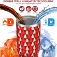 thumbnail image 3 of Christmas 30oz Handheld Travel Tumbler with Handle – Double Wall Stainless Steel Insulated Cup, Flip Straw Lid, Leak-Proof & BPA-Free for Hot and Cold Drinks – Durable Coffee & Juice Mug Black, 3 of 7