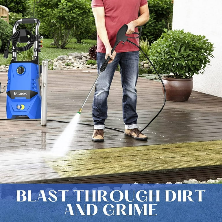 2.7GPM Electric Pressure Washer Power Washer 1800W High Pressure Washer  Cleaner Machine with 4 Changeable Nozzle & Hose Reel, Best for Cleaning  Patio, Garden,Yard (Green) 