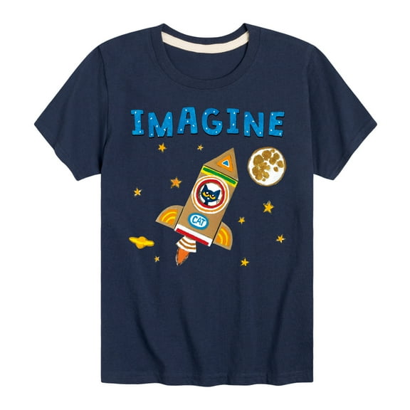 Pete The Cat - Imagine Space Rocket - Toddler And Youth Short Sleeve Graphic T-Shirt