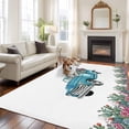 thumbnail image 3 of Rectangle Area Rug 5x8ft,Blue Truck with Cactus Washable Carpet Non-Slip Runner Accent Rugs Indoor Floor Mat for Bedroom Living Room Decor,Tropical Plant Flower, 3 of 9