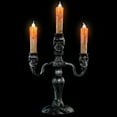 thumbnail image 4 of Northlight Antique-Style Skull Trio Flickering Halloween Candelabra - 13.75" - Amber Lights, 4 of 9