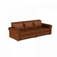 thumbnail image 6 of ChenyueFurn Traditional Faux Leather Nailhead Trim Sleeper Sofa, Light Brown, 6 of 18