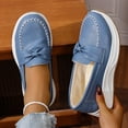 thumbnail image 5 of SYMOID Womens Blue Platform Loafers - Comfortable Pu Faux Leather Shoes with Bow Accent, Slip-Resistant Shock-Absorbent Sole, Wide Size 36-43 for Work & Casual Daily Wear,Size 40, 5 of 7