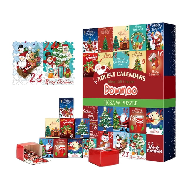 Advent Calendar Jigsaw Puzzles Durable 24 Day Christmas Puzzle Calendar