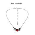 thumbnail image 1 of Collar con colgante de corazón de diablo negro punk creativo, collar con colgante de murciélago con alas de amor para mujeres y hombres, regalo de fiesta de Halloween, joyería vintage, rojo, 1 of 5