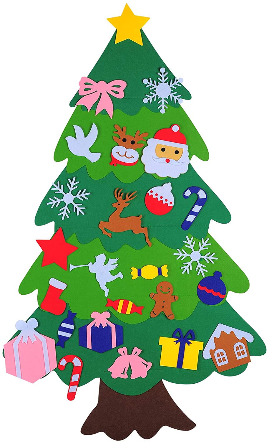 Window 3.5Ft Wall Hanging Felt Tree Decoration for Holiday Party DIY Felt Xmas Trees with 37pcs Ornament Set for Toddlers Xmas Gift Home Decor Appok Felt Christmas Tree for Kids 