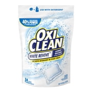 OxiClean White Revive Whitener & Stain Remover Laundry Power Paks, 24 Packs with Microfiber Solid Color Towel by BundleEase