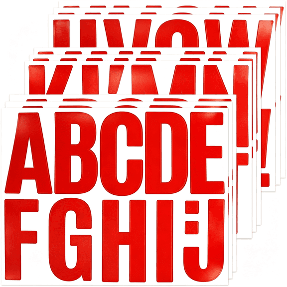 CCOCC 102 Large Alphabet Stickers,9 Sheets 4In Self-Adhesive Vinyl Letters Sticker Decals for Mailbox,Door,Truck,Windows,Suitable for Indoor and Outdoor-Red