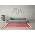 thumbnail image 3 of Ahgly Company Indoor Round Abstract Red Modern Area Rugs, 6' Round, 3 of 4