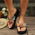 thumbnail image 6 of Ladies Summer Outdoor Large Size One Line Thick Bottom Color Fashion Casual Wear Sandals Summer Sandals Multicolor 41, 6 of 8