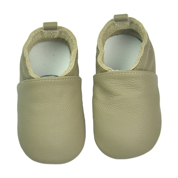 Xiaoxatg Leather First Walking Shoes for Toddlers Soft Sole Crawling Footwear for Girls and Boys 12-18 Months Khaki
