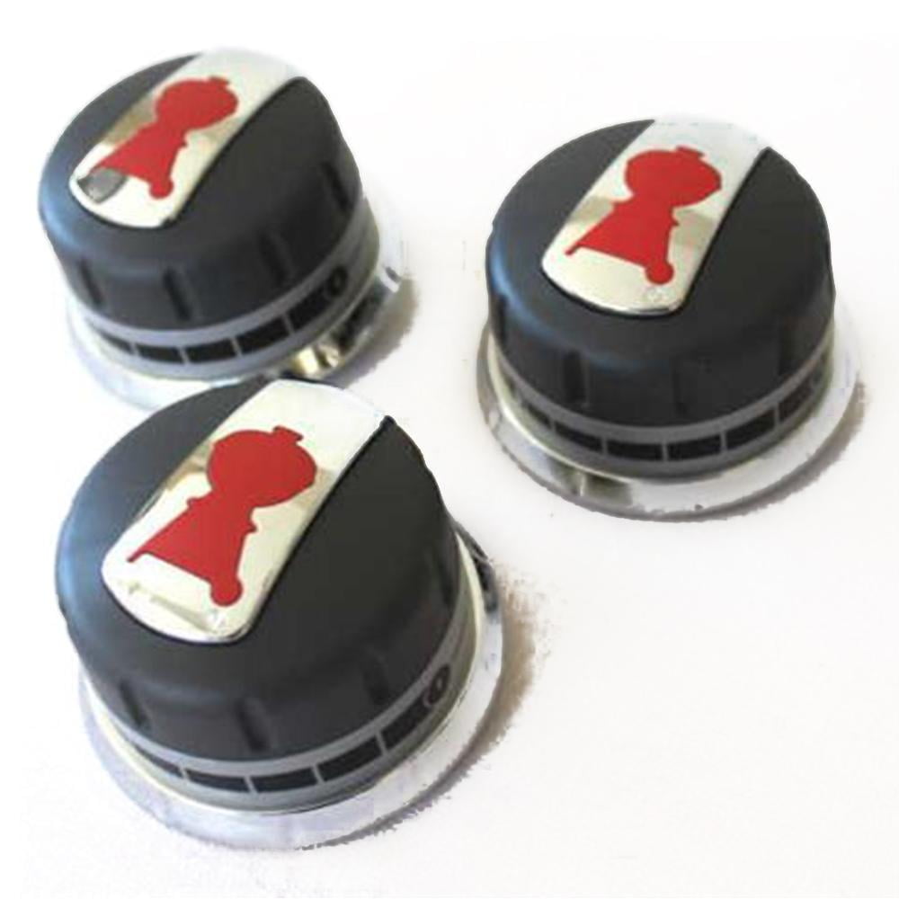 BBQ Grill er Grill 3 Piece Set "Main" Control Knobs 3" Dia. BCP88848 OEM