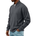 thumbnail image 5 of Frnrwgo Mens Sweater Soft Textured Loose Fit Half Zip Long Sleeve Pullover Casual Fall Winter Top, 5 of 8
