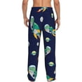 thumbnail image 3 of Uemuo Astronaut Dinosaur and Space Pattern Men's Wide Leg Palazzo Lounge Pants with Pockets Light Weight Loose Comfy Casual Pajama Pants-Medium, 3 of 9