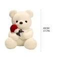 thumbnail image 6 of 9.1" Large Teddy Bear with Rose Valentines Day Stuffed Animals, Plush Toy Cartoon Cuddly Doll Soft Plush Bear Doll Stuffed Animal Toys Valentines Day Decor Gifts for Her / Girlfriend Lover Mom Kids, 6 of 10