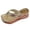 Gold, variant on Women's Metallic Wedge Heels Thong Sandals Chunky Platform Flip Flops Slides Slip On Summer Beach Party Shoes