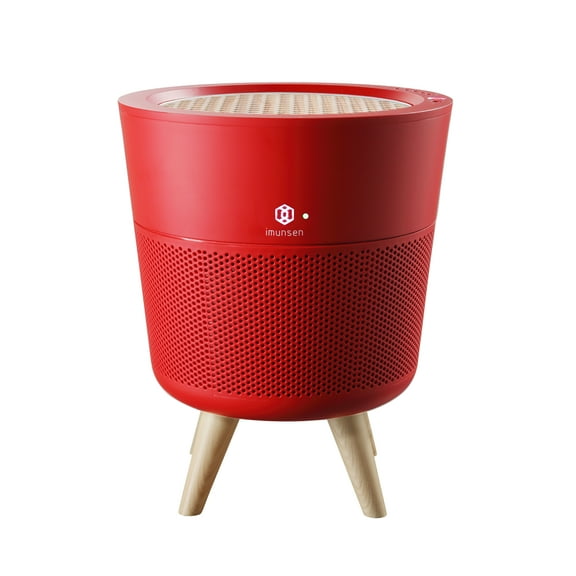 IMUNSEN M-002R Air Purifier with Cypress Wood Filter, H13 True HEPA Filter, 100% Ozone Free, Auto Sleep Mode, Filters allergens, Pollen, Smoke, Perfect for Office and Bedroom - Red