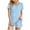Light Blue, variant on Hrsba 2 Piece Short Set for Women,V Neck Top with Shorts Summer Casual Matching Outfits Daily Wear