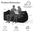 thumbnail image 4 of PamapicLife Double Seater Teddy Fabric Foam Filled Bean Bag Chair for Living Room, Black, 4 of 8