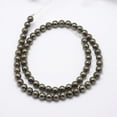 thumbnail image 3 of 1 strand Natural Pyrite Beads Strands Round Dark Khaki 6mm Hole: 1mm 64pcs/strand 15 inch, 3 of 3