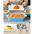 thumbnail image 4 of Ceramic Bakeware Sets of 4, Rectangular Lasagna Pans Deep with Handles for Baking Cake Kitchen, White (9.4"/11.1"/12.2"/14.7"), Series, 4 of 15