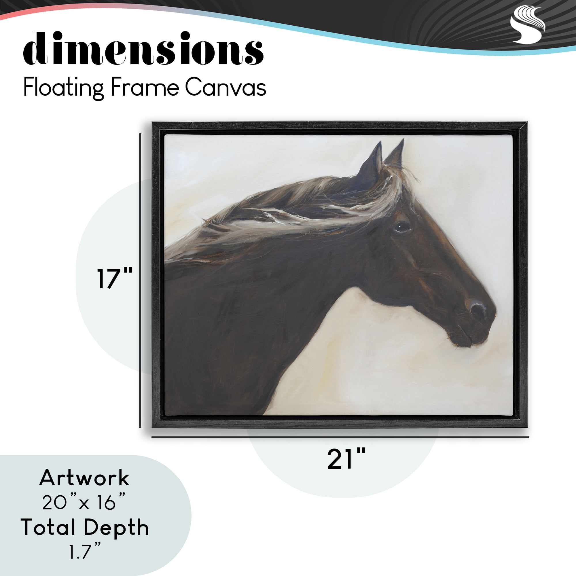 Stupell Industries The Mare In Profile Black Framed Floater Canvas Wall Art, design by Jadei Graphics