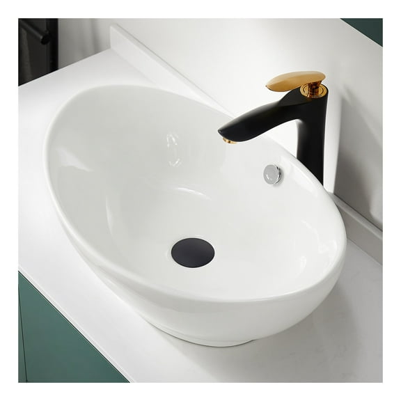 Verona Series 23 in. Ceramic Oval Vessel Bathroom Sink Basin in White