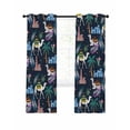 thumbnail image 7 of Tropical Palm Trees Blackout Curtains for Bedroom, Desert Camels Houses Aloe Vera Black Thermal Insulated Kitchen Drapes with Grommets, Light Blocking Window Treatment, 2 Panels 52" x 45", 7 of 7