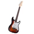 thumbnail image 3 of Rosewood Fingerboard Electric Guitar, 39 Inch Electric Guitar Beginner Kit with Basswood Body for Starter, with Bag, Strap, Tremolo Arm, Cord (Sunset Color), 3 of 8