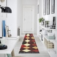 thumbnail image 4 of Ryvnso Brown Checkered Plaid Pattern Bedroom Runner Rug 2'x6' Hallway Area Carpet Non Slip Entryway Mat with Tassels, 4 of 8