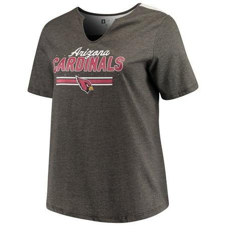 - Women's Majestic Heathered Charcoal Arizona Cardinals Notch Neck Plus Size T-Shirt