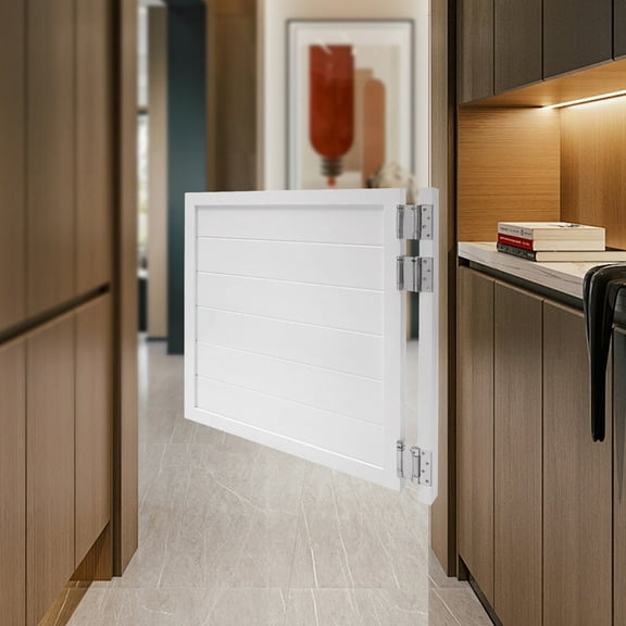 White Cafe Door Swinging Door Pine Wood Saloon Door Includes Hinges for Kitchen