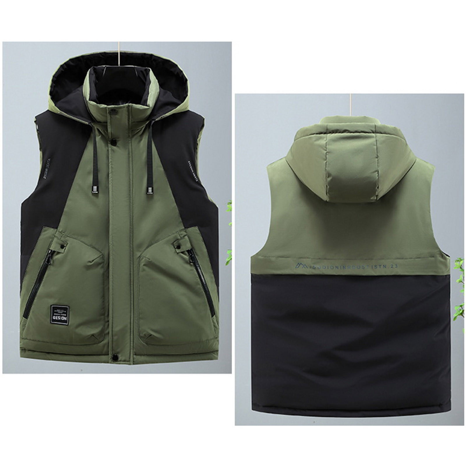 ZACPNCV Mens Lightweight Softshell Vest Windproof Sleeveless Jacket Zip Up Fleece Lined Vest Outerwear for Golf Running