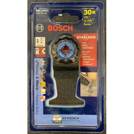 UPC: 0000346627466 | Bosch-OSL134CC 1-3/4 In. Starlock Oscillating Multi-Tool Curved-tec Carbide Extreme Plunge Blade