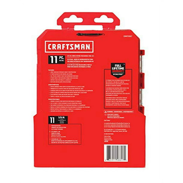 CRAFTSMAN Socket Set with Ratchet Metric 3 8 Inch Drive 11