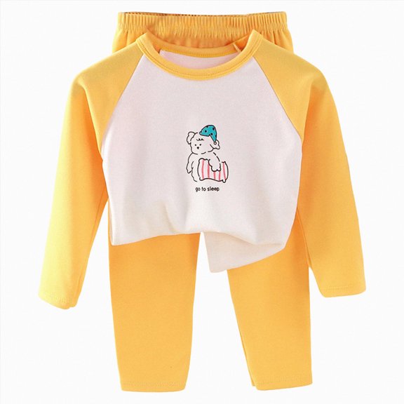 TOWED22 Toddler Baby Boy Clothes Infant Fall Winter Outfits Striped Waffle Long Sleeve Crewneck Sweatshirts Pants 0-6T Size:6-12 M,Color:Yellow
