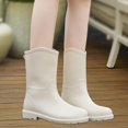 thumbnail image 1 of Botas de lluvia para mujer, botas de lluvia de media pantorrilla, botas de agua antideslizantes, zapatos de lluvia sin cordones, zapatos de jardín, 1 of 8
