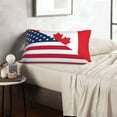 thumbnail image 5 of Plush Throw Pillow Covers, USA Canada Flag Pillow Cases with Invisible Zipper, Breathable Microfiber Pillow Cases Standard Size for Sleeping Bedroom Sofa Living Room 16x24, 5 of 5