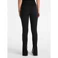 thumbnail image 3 of No Boundaries Seamless Ribbed High Rise Mini Bootcut Leggings with Side Slit, 28'' Inseam, Women's, 3 of 5