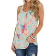 thumbnail image 3 of Women Sleeveless Floral Print Zipper Back Tank Top, 3 of 5