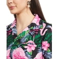 thumbnail image 6 of Stylore Womens Hawaiian Shirt Short Sleeve Blouse Flamingo Black Pink XS, 6 of 7