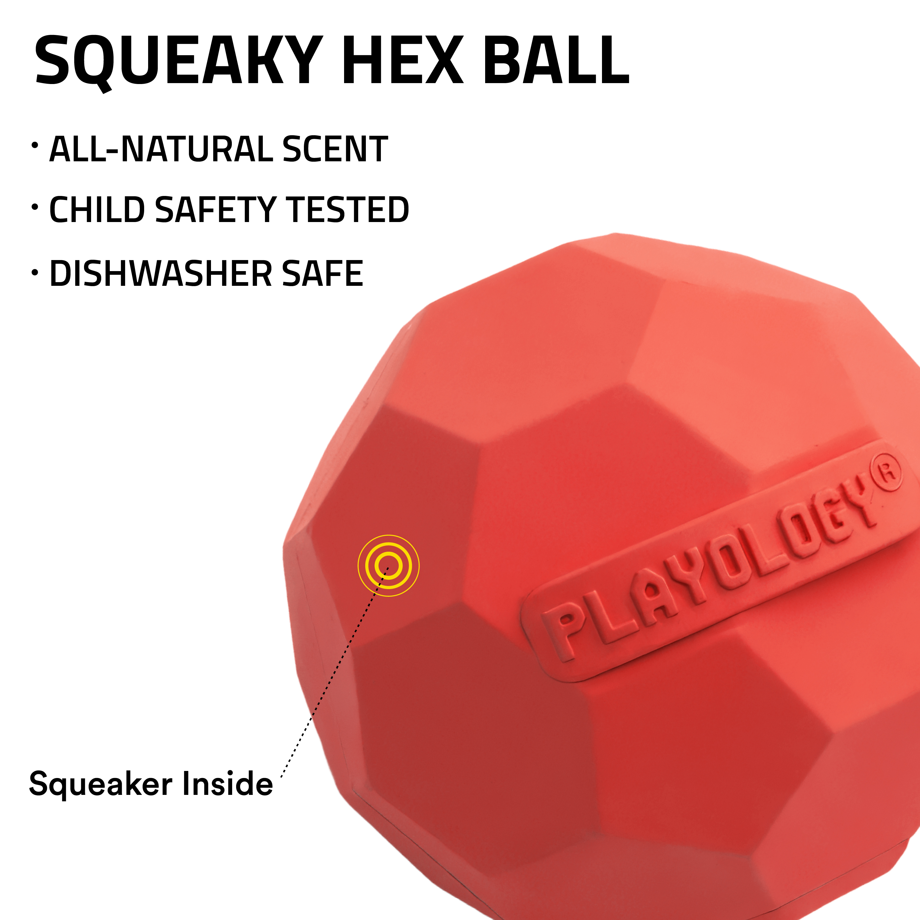 Playology Squeaky Texture Ball Beef Scented Toy, 3-pack, Small photo 2