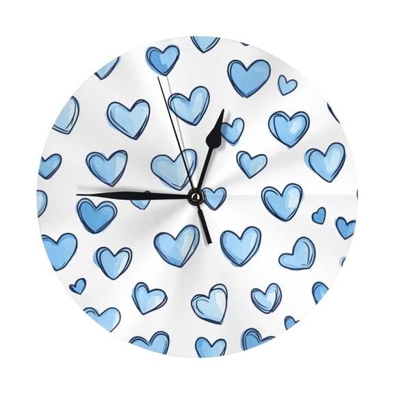 Wall Clocks Blue Heart (3) Decorative for Living Room Kitchen Home Bedroom