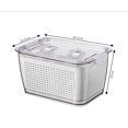 thumbnail image 4 of Fresh Produce Vegetable Fruit Storage Containers - Stay Fresh Containers For Refrigerator - Draining Crisper With Strainers,White, 4 of 4